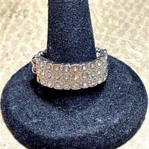 Rhinestones silver ring